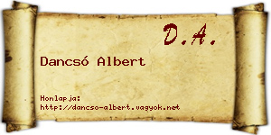 Dancsó Albert névjegykártya