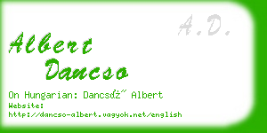 albert dancso business card